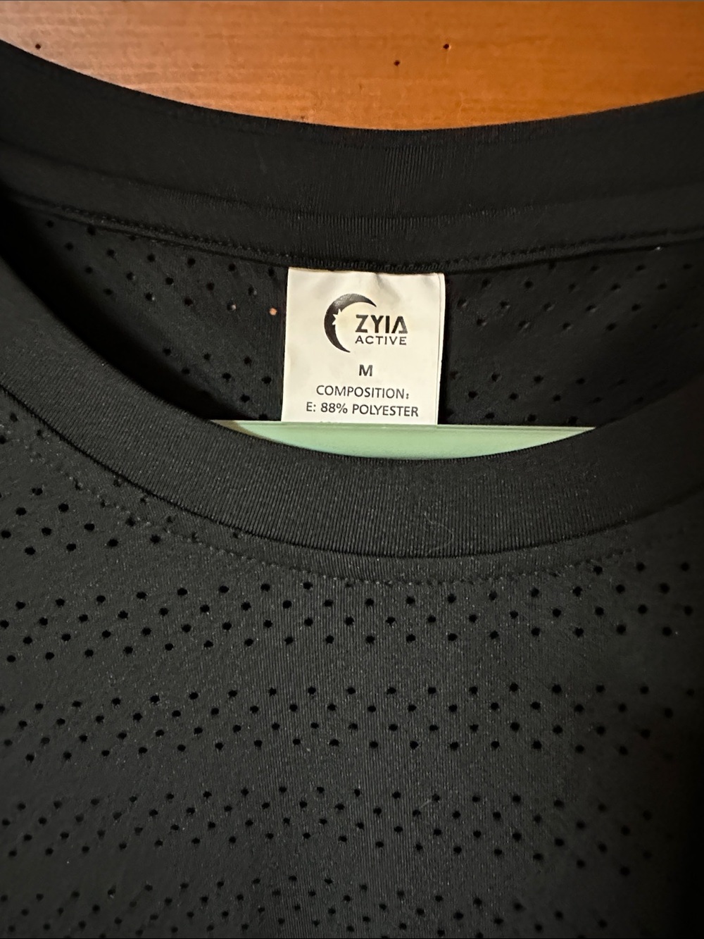 Active ZYIA M long sleeve Black Perforated Crewneck Women's Top